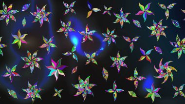 Gri renkli çiçekler. Raster illüstrasyonu. Çizim çiçek deseni duvar kağıdı için kullanılabilir.