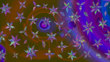 Raster illüstrasyonu. Renkli çizim kalıbı. Çiçek arkaplan. Kahverengi renkli şirin tekstil. Çiçek duvar kağıdı.