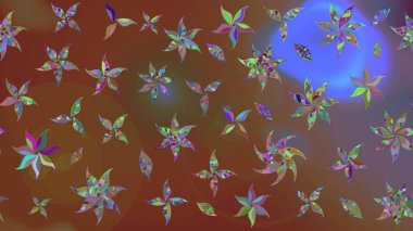 Raster çiçek desenleri çiziyor. Vadinin çiçekleri kahverengi renklerde.