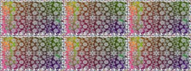 Tekstil için dikişsiz suluboya desen. Şirin çiçekleri, desenleri ve gri renkleri olan renksiz bir desen. El çizimi çiçek pürüzsüz desen (taş)).