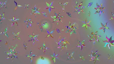 Küçük çiçekli yay deseni çiz. Suluboya stilinde gri renkte. Raster illüstrasyonu.