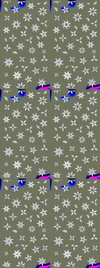 Yumuşak, yaz çiçekli arka plan. Çiçekli karalama şeklinde Raster çiçek deseni. Yeşil renkte çiçekler.