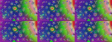 Renkli Yaz Temalı eskiz kalıbı. Düz Çiçek Elementleri Tasarımı. Güzel kumaş deseni. Raster illüstrasyonunda çiçek deseni çizimi.