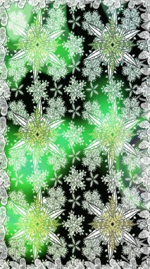 Kumaş desenli papatya çiçeği detayı. Yeşil renkte çiçekler.