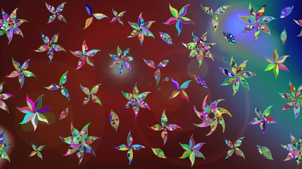 Küçük çiçekli basit bir çiçek çizimi. Kahverengi renkte sevimli çiçekler. Moda baskısı, albüm, ambalaj kağıdı ve duvar kağıdı için zarif dekoratif süslemeler. Raster illüstrasyonu.