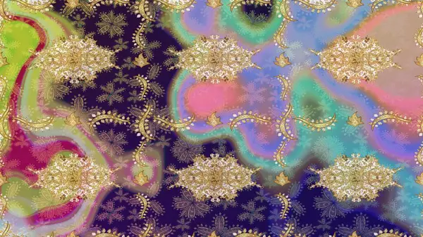 Altın çiçekli bej renklerde altın eskiz deseni. Altın renkli çizim çizimi. Raster geometrik arka plan. Senin tasarımın için, duvar kağıdı..