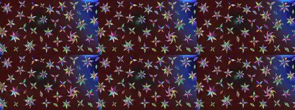 Raster illüstrasyonundaki çiçek desenli çizim. Kahverengi renkte çiçekler.