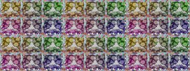 Raster Henna dövme stili. Tekstil, tebrik kartı, boyama kitabı, telefon kılıfı baskısı için kullanılabilir. Etnik Mandala süsü. Hint çiçekli desenli şal desenli..