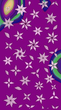 Raster Moda kumaş deseni. Şirin çiçekler. Çizgi çizimi deseni.