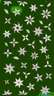 Zarif, parlak ve yeşil çiçek desenli bir taslak. Sabıka baskıları, bebek kıyafetleri, duvar kâğıtları, paket kutuları vb..