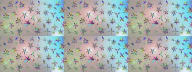 Güzel kumaş deseni. Hoş bir çiçek geçmişi var. Küçük bir çiçekte eskiz deseni. Raster illüstrasyonu.