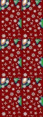 Süslü kumaş deseni. Raster deseni. Çiçekli çiçek deseni, suluboya..