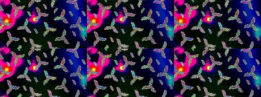 Tekstil için Lacy Fashion Print. Lace Snowflakes 'in etnik kökü. Folk Style. Stilize Çiçekler. Raster illüstrasyonu. Kumaş veya Duvar Kağıdı Tasarımı. Mandalas Dekoratif Doku Arkaplanı.