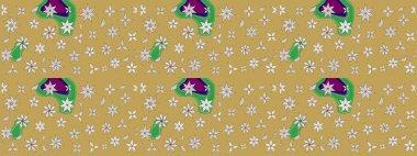 Sarı renkli çiçekler. Renkli Bahar Teması eskiz kalıbı. Düz Çiçek Elementleri Tasarımı. Raster illüstrasyonunda çiçek deseni çizimi.