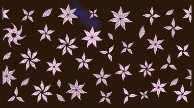 Kahverengi renkte çok kahverengi, zarif küçük çiçekler ve komik böcekler, raster desen, illüstrasyon.