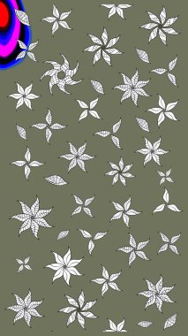 Raster Moda kumaş deseni. Çizgi çizimi kalıbı. Şirin çiçekler..