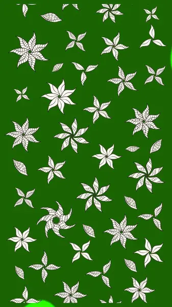 Nazik, narin çiçek arkaplanı. Çiçekli karalama şeklinde Raster çiçek deseni. Yeşil renkte çiçekler.