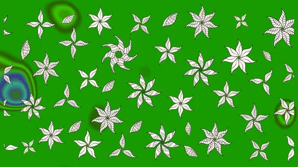 Raster illüstrasyonu. Çizim kalıbı. Hint süsü. Renkli süs kenarı. Yeşil renklerde. Çiçek duvar kağıdı.