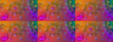 Raster çiçek desenli çiçek deseni, yapraklar, dekoratif elementler, sıçrama, lekeler, el çizimi kontur çizgileri ve Doodle çizim stili, grafik raster çizim çizimi.