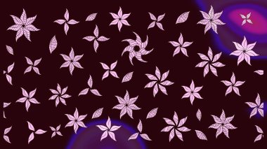 Kahverengi renklerde bahar çiçekleri. Çiçekli yumuşak bir eskiz şekli. Raster illüstrasyonu. Raster çiçekleri klasik tarzda resmedilir..