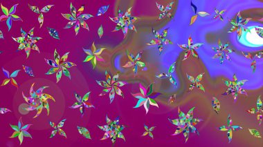 Mor renkli çiçekler. Çiçek desenli eskiz. Tişört baskısı için çiçek boyama rasteriName.