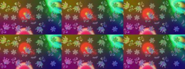 Güzel kumaş deseni. El çizimi. Çiçekler, dallar, bitkiler ve çiçekler. Raster illüstrasyonu.