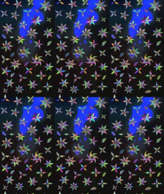 Raster illüstrasyonu. Güzel kumaş deseni. Gri renklerde. Raster illüstrasyonunda çiçek deseni çizimi.