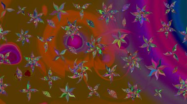 Çiçekler suluboya tarzında kahverengi renkte. Suluboya çizim kalıbı. Çiçek izi.