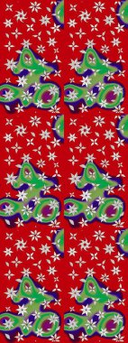 El yapımı çiçek ve bitki koleksiyonu. Raster illüstrasyonu. Robot resim tarzı kırmızı renkler. Şirin karalamalı çiçek desenli çizim. Raster illüstrasyonu.