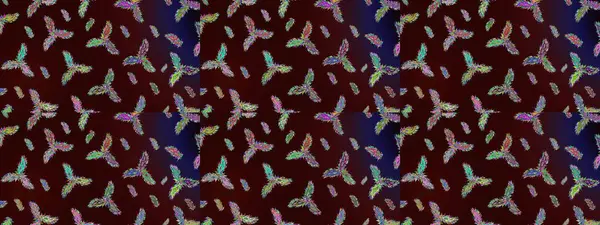 Sihirli kahverengi, yeşil ve gri tatil soyut arka plan yıldız ve düşen kar taneleri. Noel kahverengisi, yeşili ve grisi. Raster illüstrasyonu.