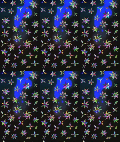 Raster illüstrasyonu. Güzel kumaş deseni. Gri renklerde. Raster illüstrasyonunda çiçek deseni çizimi.