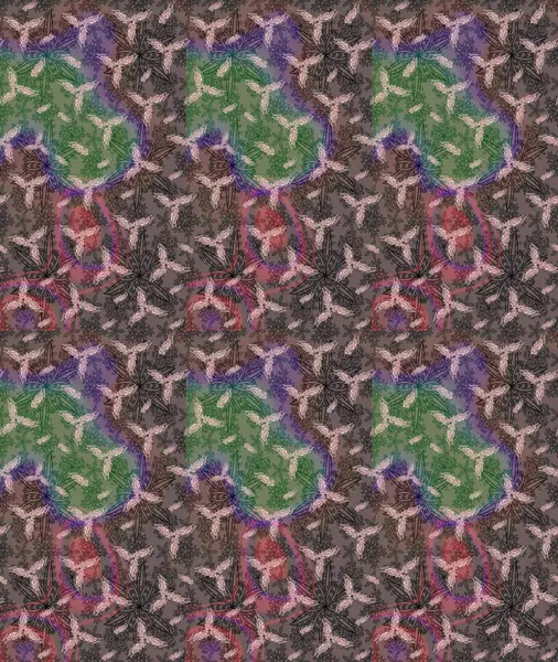 Raster illüstrasyonu. Çizim çiçek deseni duvar kâğıdı olarak kullanılabilir. Kahverengi renkte çiçekler.