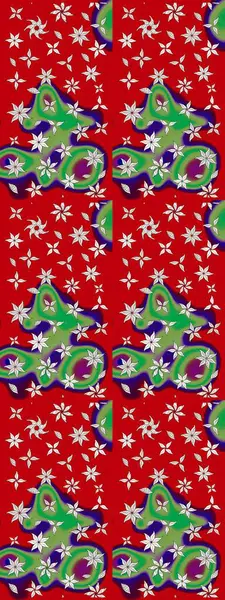 El yapımı çiçek ve bitki koleksiyonu. Raster illüstrasyonu. Robot resim tarzı kırmızı renkler. Şirin karalamalı çiçek desenli çizim. Raster illüstrasyonu.