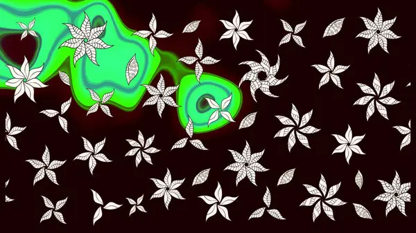 Siyah renkli çiçekler. Renkli Bahar Teması eskiz kalıbı. Raster illüstrasyonundaki çiçek desenli çizim. Düz Çiçek Elementleri Tasarımı.