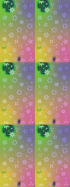 Raster illüstrasyonu. Robot resim. Küçük çiçekte sevimli çiçek deseni var..