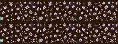 Raster illüstrasyonu. Çizim çiçek deseni duvar kâğıdı olarak kullanılabilir. Kahverengi renkte çiçekler.