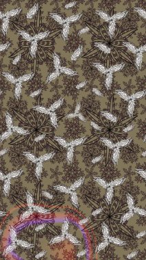 Çiçekli karalama şeklinde Raster çiçek deseni. Yumuşak, bahar çiçekli arka plan. Bej renkte çiçekler.