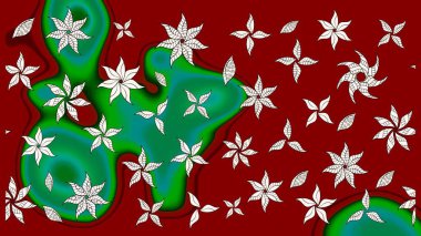 Raster illüstrasyonu. Çizim çiçek deseni duvar kâğıdı olarak kullanılabilir. Kırmızı renkte çiçekler.