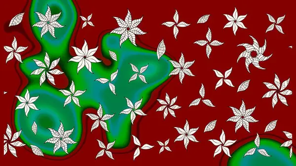 Raster illüstrasyonu. Çizim çiçek deseni duvar kâğıdı olarak kullanılabilir. Kırmızı renkte çiçekler.