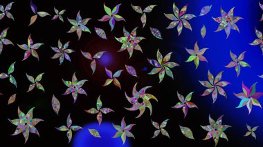 Düz Çiçek Elementleri Tasarımı. Çocuk stili. Çiçekli eskiz arkaplanı. Renkli Bahar Teması çizim şablonu.