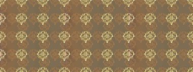 Çiçek süsü kumaş deseni, cam, çiçek desenli metal kahverengi, bej ve turuncu renklerde altın elementler. Klasik raster altın pürüzsüz desen.