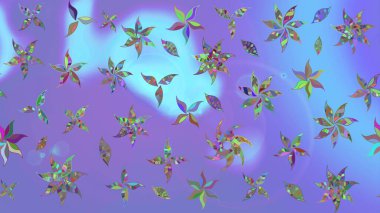 Çizim çiçek deseni duvar kâğıdı olarak kullanılabilir. Raster illüstrasyonu. Mor renkte çiçekler.