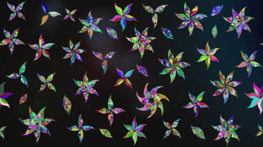 Gri renkli çiçekler. Çiçekli çiçek deseni, suluboya. Raster illüstrasyonu. Düz Çiçek Elementleri Tasarımı. Renkli Bahar Teması çizim şablonu.