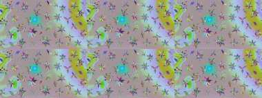 Çiçeksel çizim kalıbının yansıması. Tarafsız renklerde vadinin çiçekleri.