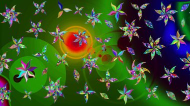 Sabıka fotoğraflarında, bebek kıyafetlerinde, duvar kâğıtlarında, paket kutularında falan kullanılabilir. Zarif, parlak ve eskiz yeşil çiçek deseni tasarımı.