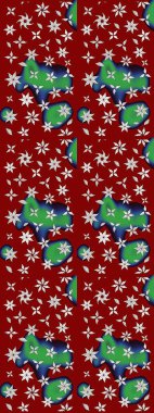 Raster illüstrasyonu. Kırmızı renkte çiçekler. Çizim çiçek deseni duvar kağıdı için kullanılabilir.