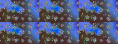 Noel süsleri ve Noel süsleri. Raster Noel soyut renkli arkaplan ve düşen kar tanesi.