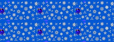 Küçük çiçekteki sevimli çiçek deseni. Mavi renklerde. Raster illüstrasyonu. Raster deseni. Soyut çiçek çizim kalıbı arkaplanı.