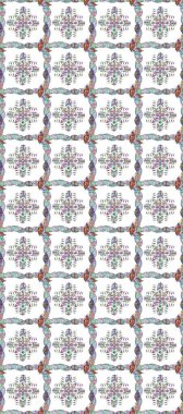 Çiçek mandala kusursuz desen. İslam, Arap, Hint, sedir motifleri tarafsız, mavi ve beyaz renklerde. Etnik Doğu Çemberi Süslemesi.