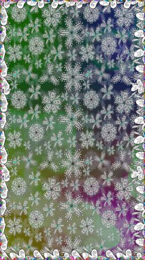 Asya tekstil tarzında. Gri renkli çiçekler. Kusursuz çiçek deseni. Raster illüstrasyonu. Raster illüstrasyonu.